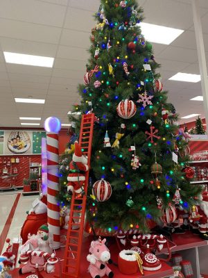 Christmas trees were on display in Target before Halloween.